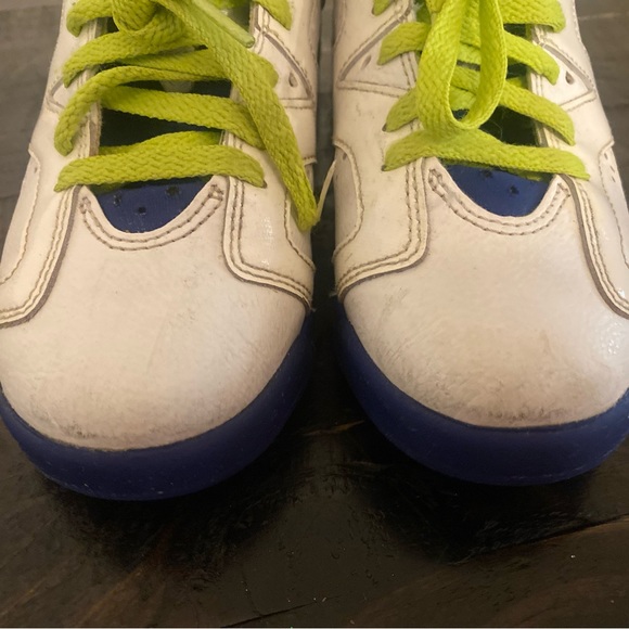 Jordan 6 blue green Seahawks colors size 4y used - Picture 6 of 7